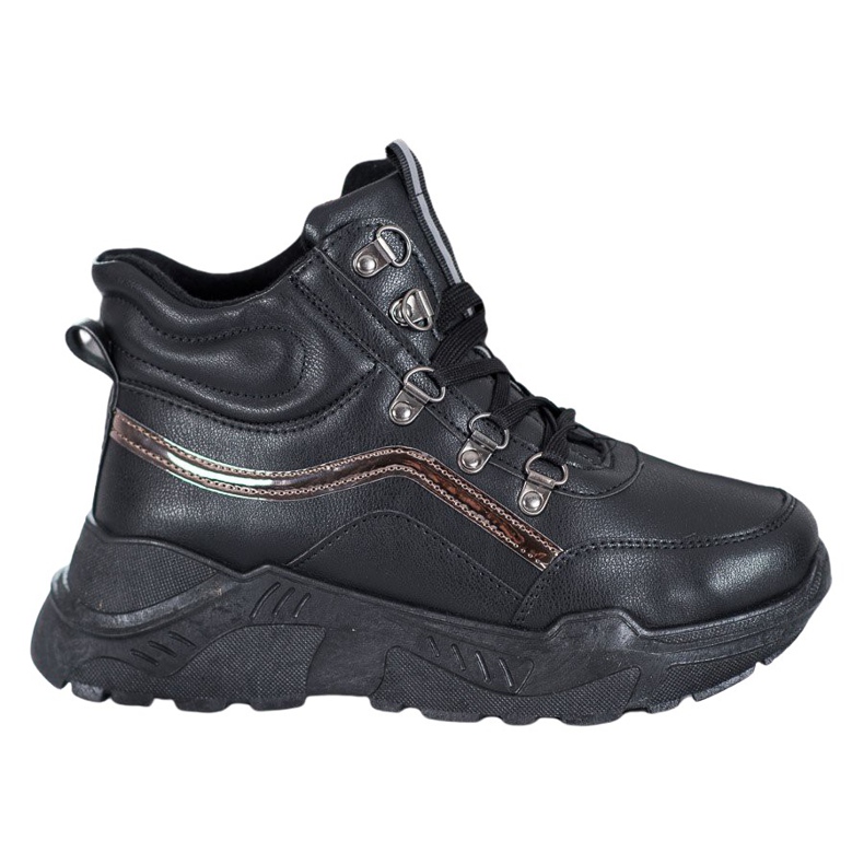 Queentina Zapatillas cálidas negro