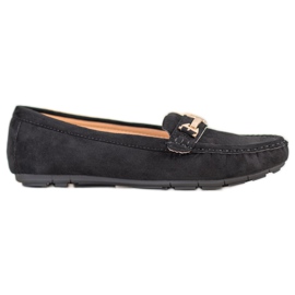 Fama Mocasines de textil negro