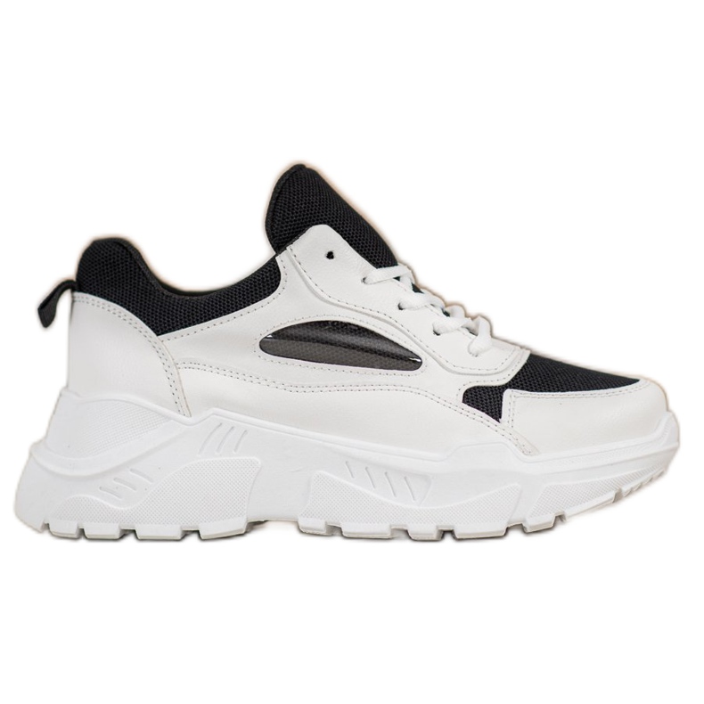 SHELOVET Zapatillas cómodas blanco negro