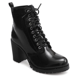 Botas Lacadas De Tacón Alto 17140 Negro