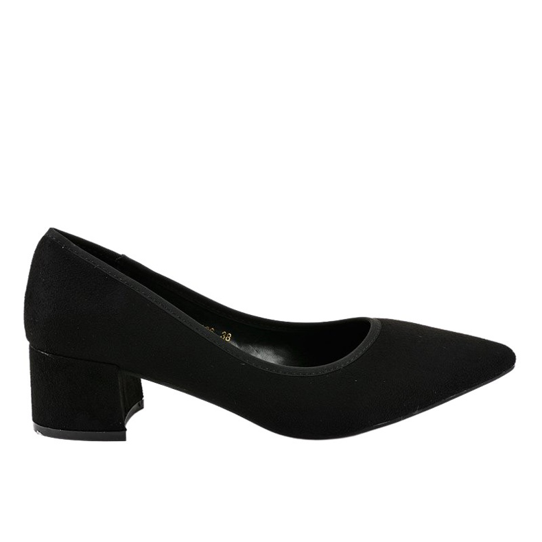 Zapatos de tacón de ante negro en el pilar L436