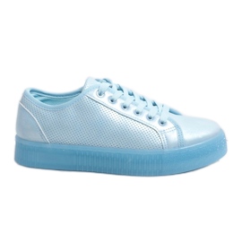 Zapatillas de mujer creepers azules F-2969