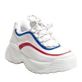 Deportivas blancas de ecopiel 7918-Y blanco multicolor