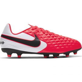 Zapatillas de fútbol Nike Tiempo Legend 8 Club FG / MG Jr AT5881-606 rojo naranjas y rojos