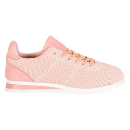 SHELOVET Zapatos atados en la plataforma naranja rosado