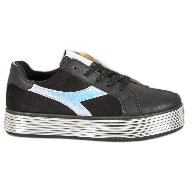 Ideal Shoes Zapatillas Con Efecto Holo negro amarillo