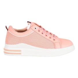 SHELOVET Zapatillas de deporte en polvo en la plataforma rosa