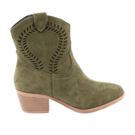M.Daszyński Botas de vaquero casual para mujer Daszyński 1921, ante verde