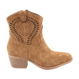 M.Daszyński Botas de vaquero casual para mujer Daszyński 1921, ante marrón