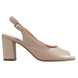 Sergio Leone Sandalias elegantes con punta abierta beige