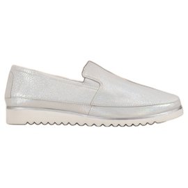 Sergio Leone Zapatos plateados sin cordones gris
