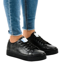 Zapatillas de mujer negras creepersy F-2969 negro Zapatillas de mujer negras creepersy F-2969 negro
