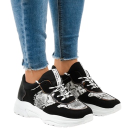 Zapatillas negras YL-8 estilo serpiente negro