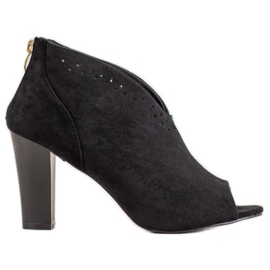 Botas VINCEZA con punta abierta negro