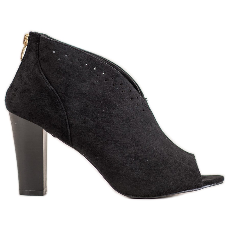 Botas VINCEZA con punta abierta negro Botas VINCEZA con punta abierta negro