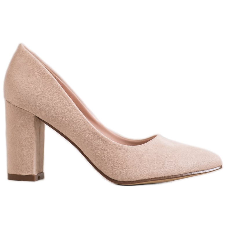 Ideal Shoes Bombas beige en tacones altos