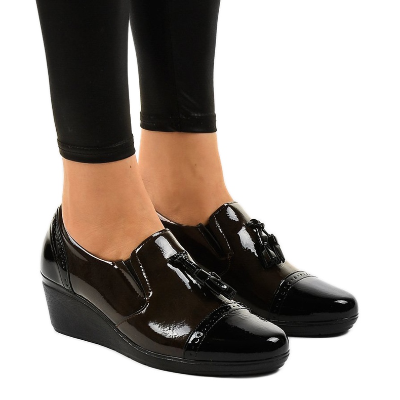 Zapatos cuña negros 7-9022 Zapatos cuña negros 7-9022