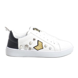 Zapatillas blancas 856-Y ricamente decoradas blanco