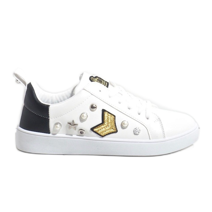 Zapatillas blancas 856-Y ricamente decoradas blanco