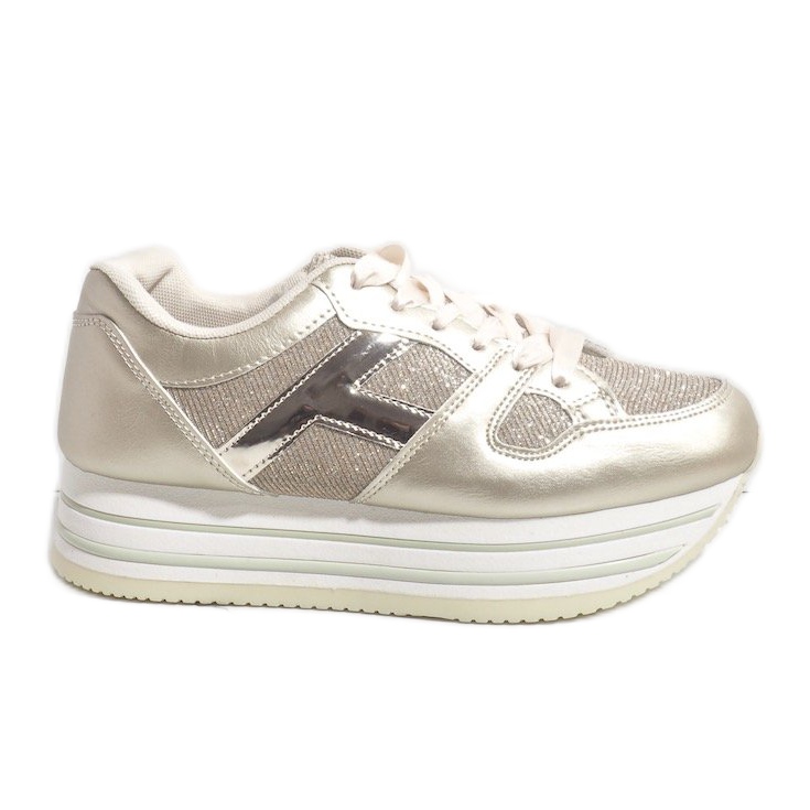 Zapatos deportivos de mujer de moda dorados 1306 Zapatos deportivos de mujer de moda dorados 1306