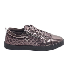 Zapatillas de mujer de moda plata oscuro R19-10 gris
