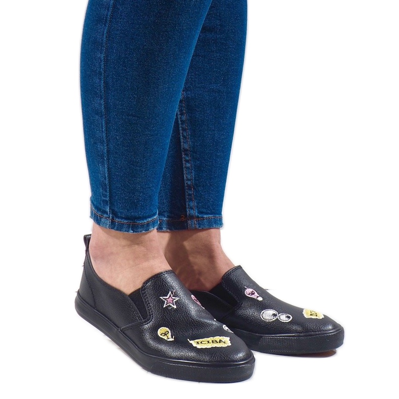 Zapatillas negras con estampados G82-3 negro Zapatillas negras con estampados G82-3 negro
