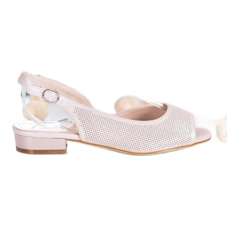 Sergio Leone Sandalias caladas en tacones bajos rosado