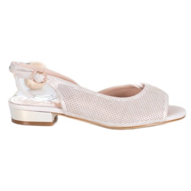 Sergio Leone Sandalias caladas en tacones bajos beige