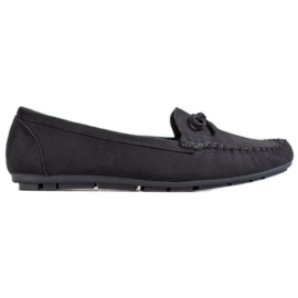 Clowse Mocasines negros con lazo Clowse Mocasines negros con lazo