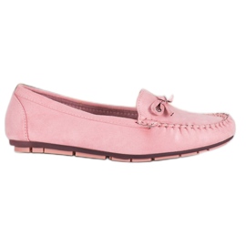 Clowse Mocasines en polvo con lazo rosado