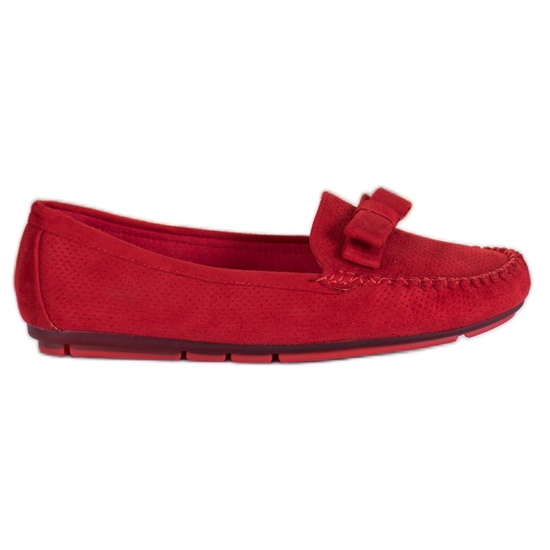 Clowse Mocasines calados con lazo rojo Clowse Mocasines calados con lazo rojo