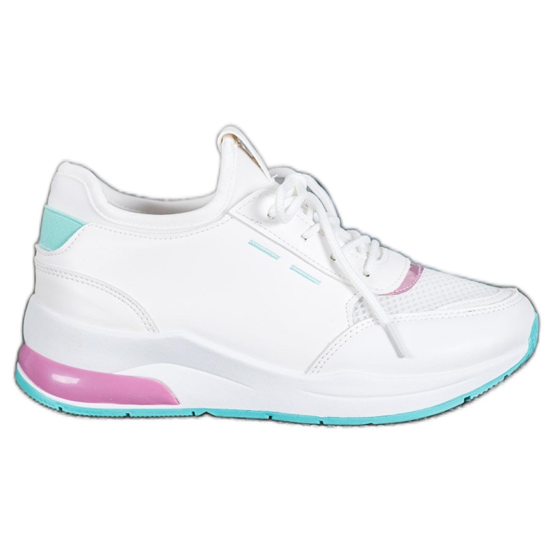 SHELOVET Zapatos atados en cuero ecológico blanco