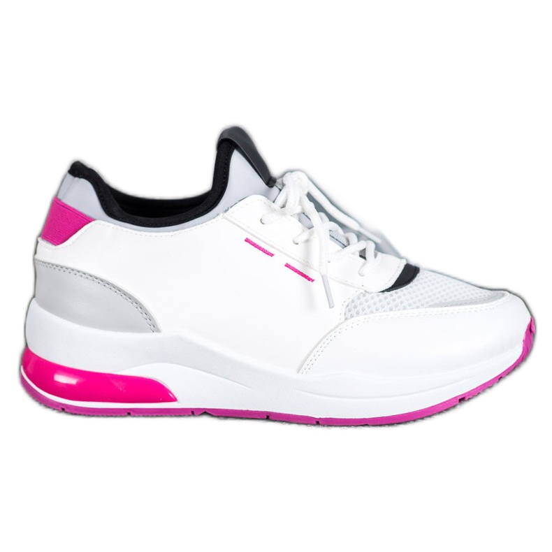 SHELOVET Zapatos atados en cuero ecológico blanco