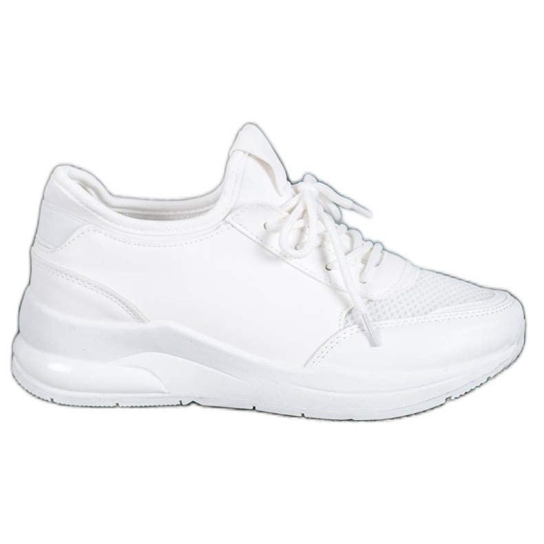 SHELOVET Zapatos atados en cuero ecológico blanco