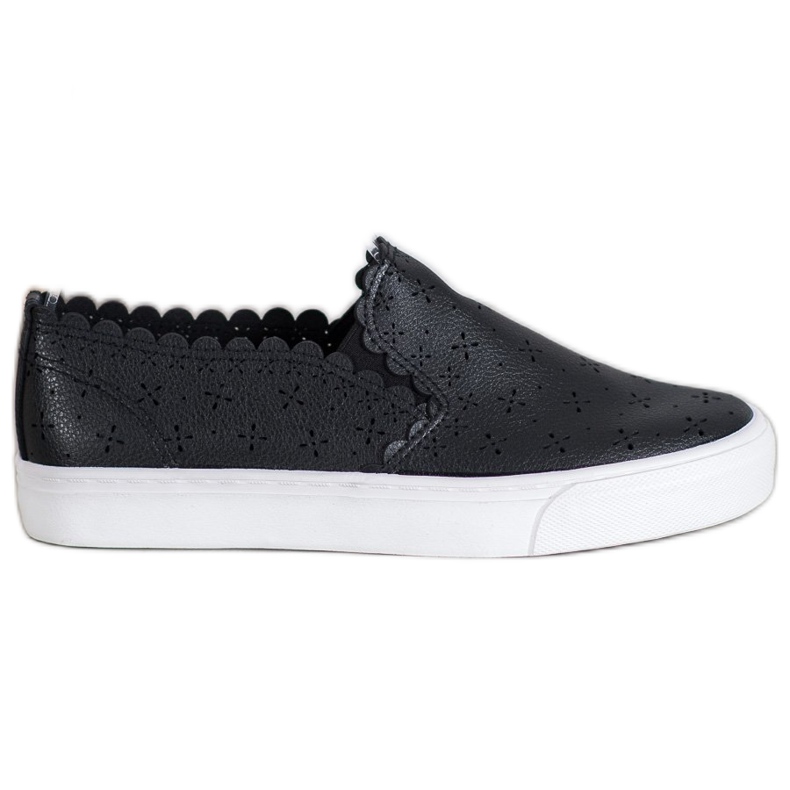 J. Star Zapatillas slip-on de piel ecológica negro
