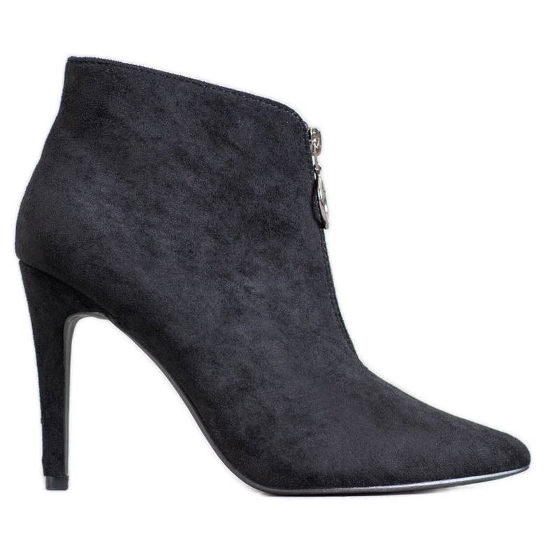 SHELOVET Botas negras en un tacón alto negro