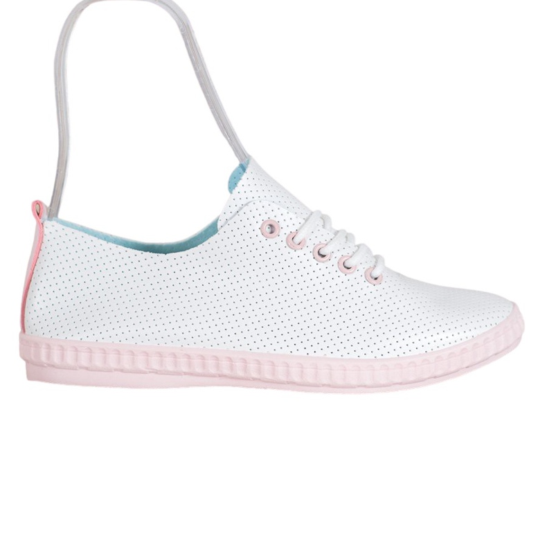 SHELOVET Zapatillas deportivas ligeras caladas blanco