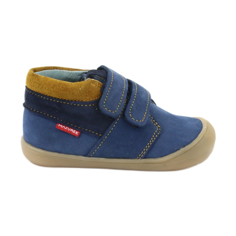 Botas con velcro para niño Mazurek 1355, azul marino/marrón