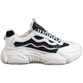 SHELOVET Zapatillas en la plataforma blanco negro