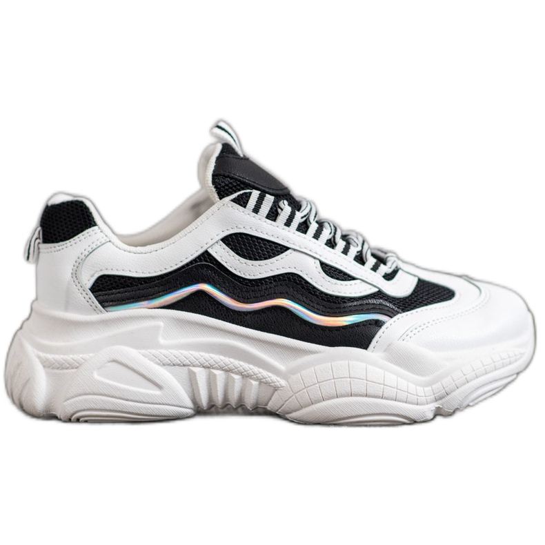 SHELOVET Zapatillas en la plataforma blanco negro