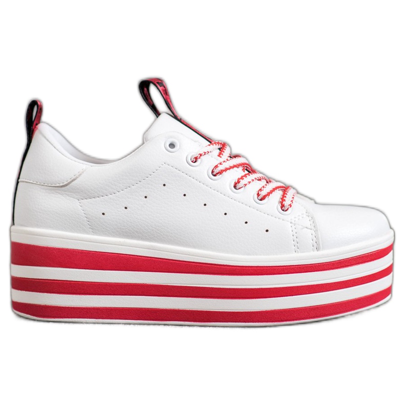 SHELOVET Zapatillas en una plataforma de rayas blanco rojo