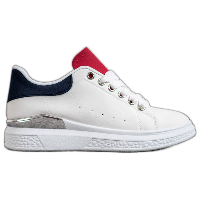 SHELOVET Zapatillas en la plataforma con cuero ecológico blanco