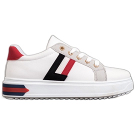 SHELOVET Calzado deportivo de cuero ecológico blanco multicolor