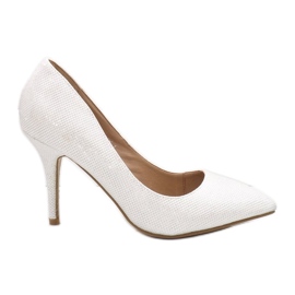 Tacones blancos con purpurina YX-1