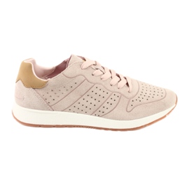 Zapatos deportivos de cuero American Club AA06 beige rosa
