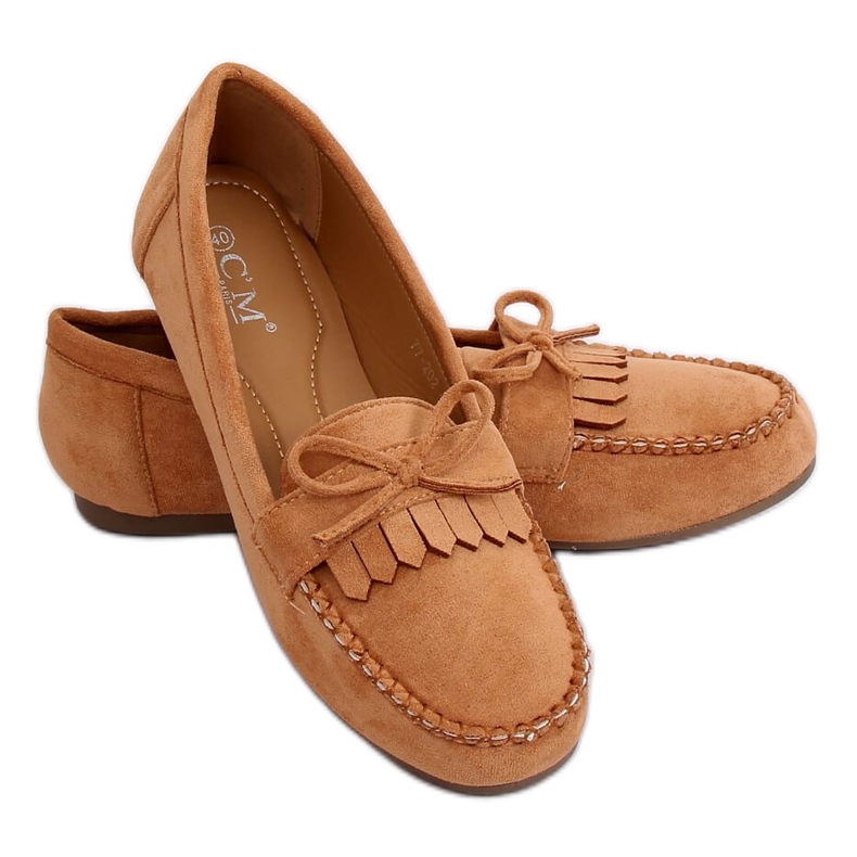 Mocasines de mujer clásicos camel 77-202 Camel marrón