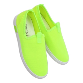 1066 zapatillas slip-on verdes neón