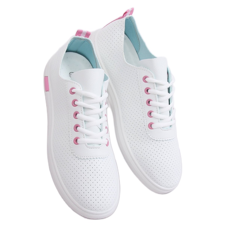 Zapatillas con cordones en blanco y rosa BB77 Fushia rosado