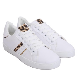 Zapatillas de mujer blancas K-388 WHITE / LEOPARD blanco
