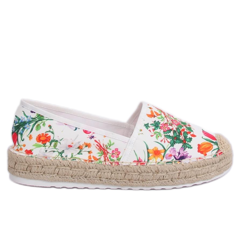 Alpargatas de mujer floral JH91P Blanco multicolor